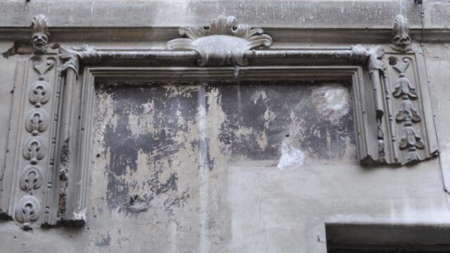 resti di cornice di affresco in via del trivio foto d’epoca