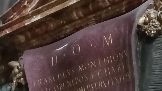 Iscrizione Monthioni sulla Cappella di SM di Montesanto