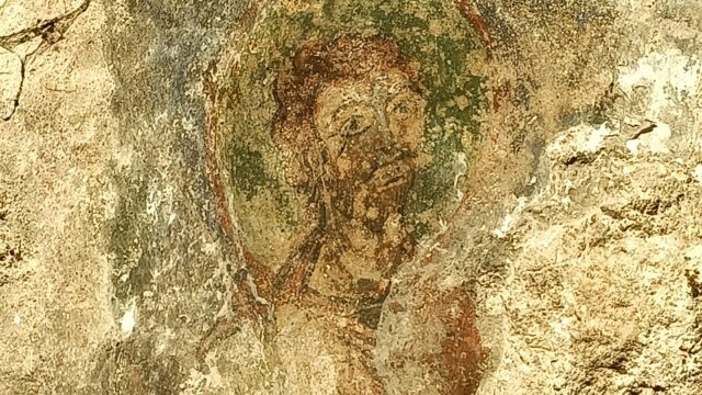 Affresco nella grotta di San Leonardo 1