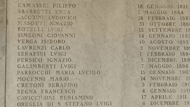 Sacello del collegio di Propaganda Fide lapide Sbarretti