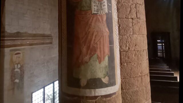 Cristo benedicente su una colonna di San Gregorio